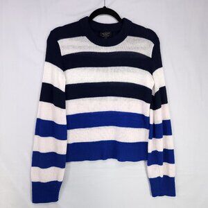 Rag & Bone Cashmere Sweater Size XXS Oversized White And Blue Stripe